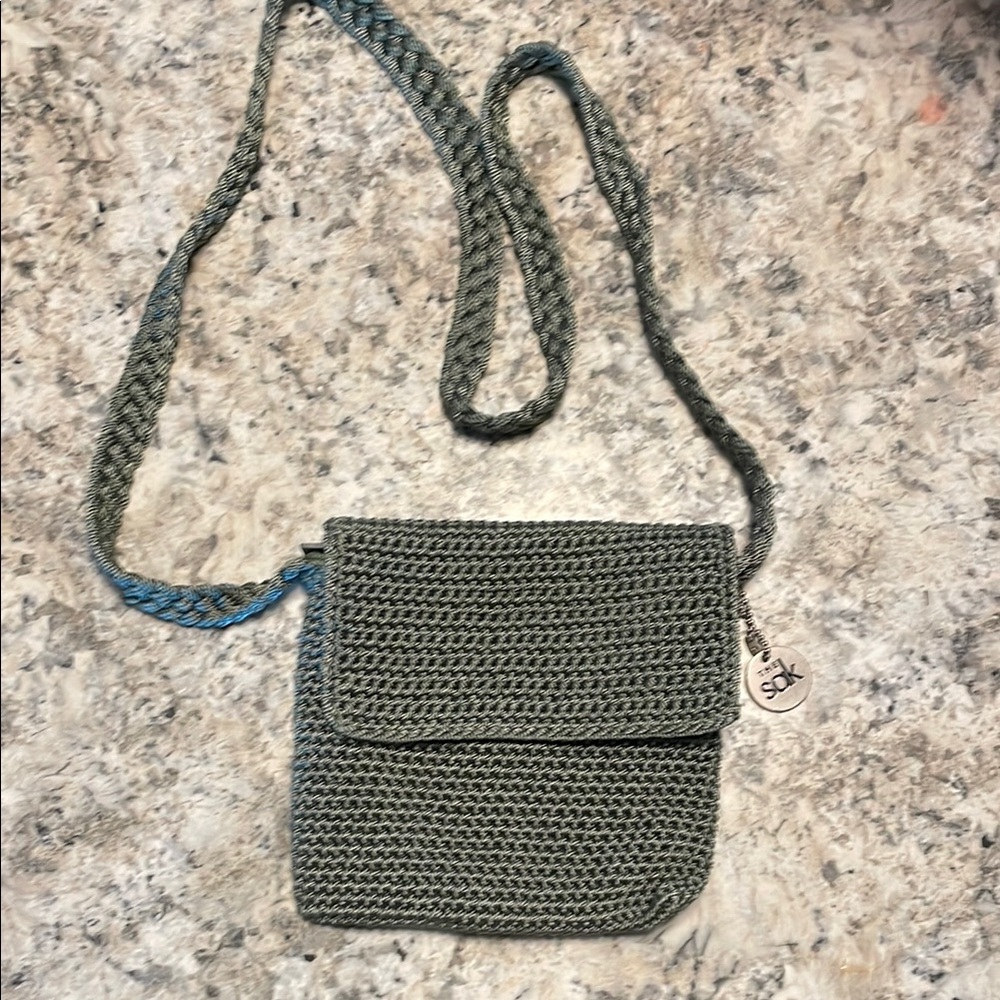 The Sak Olive Knit Crossbody Bag